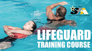 Lifeguard and swimming exercise