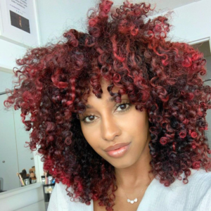 cherry red curly hair 
